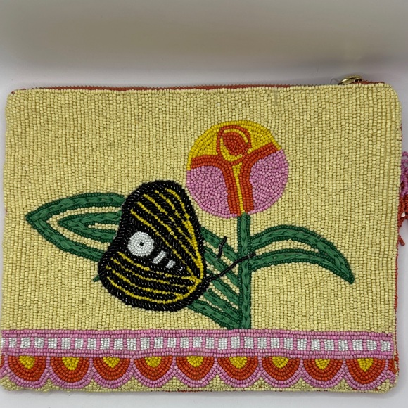 Anthropologie Hand-Beaded 'Tu Es Le Soleil' Clutch with Tassel - Picture 2 of 12